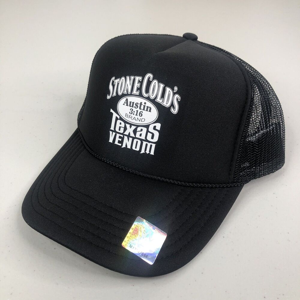Stone Cold Steve Austin 3:16 Hat Black Texas Venom Snapback Trucker Cap WWE WWF